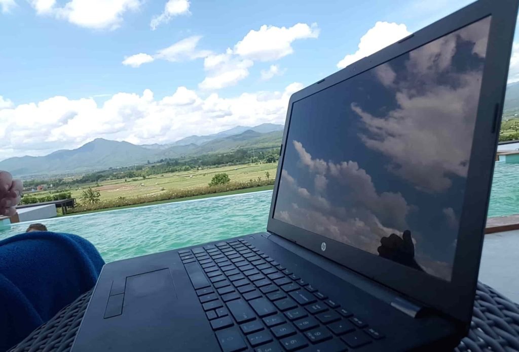 laptop of a digital nomad, travel, write, blogging