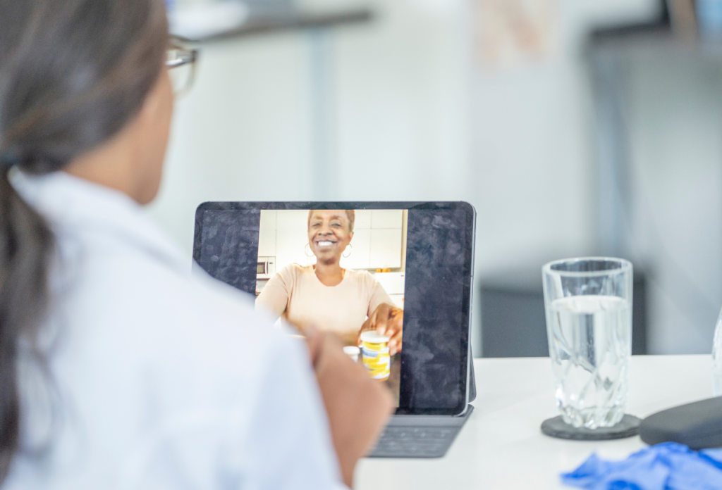 remote medical assistant interacting with patients