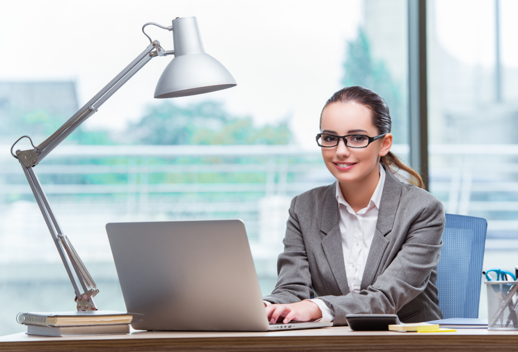 a virtual assistant smiling